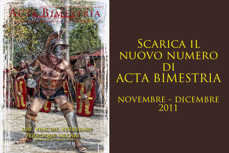 Disponibile sul nostro sito il nuovo numero di ACTA BIMESTRIA (n° IX novembre - dicembre 2012)